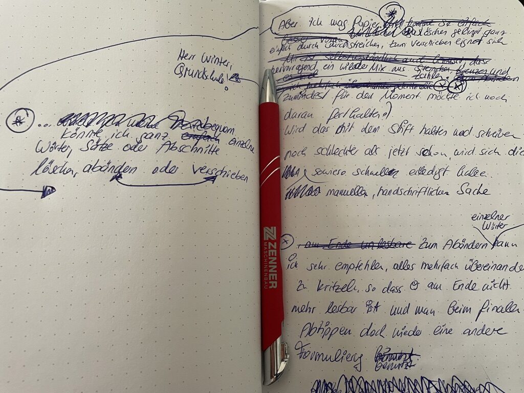 wie ich handschriftlich schreibe
